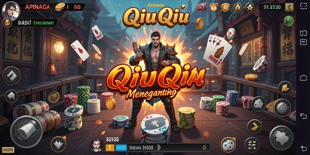 Tampilan gameplay QiuQiu dalam APINAGA yang seru.