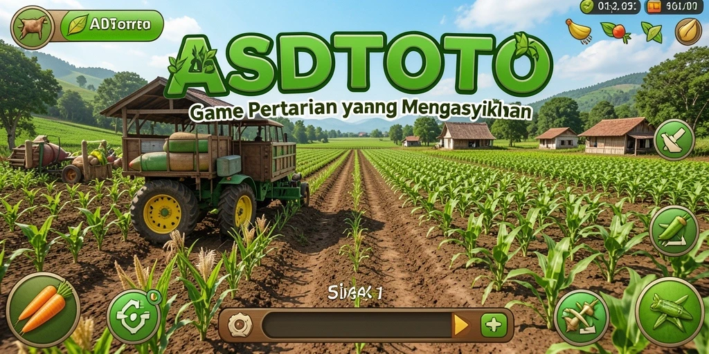 Screenshot gameplay <strong>ASDTOTO</strong> menampilkan aktivitas bertani yang seru dan interaktif.