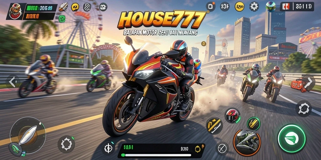 Gameplay seru dan menantang dalam balapan motor.