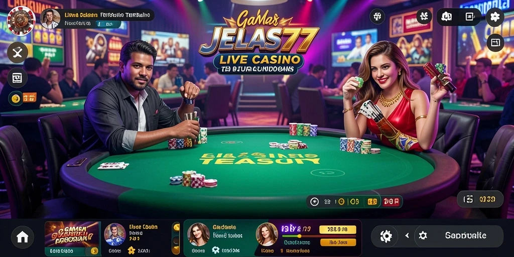 Tampilan gameplay Live Casino JELAS777 yang mendebarkan dan interaktif.