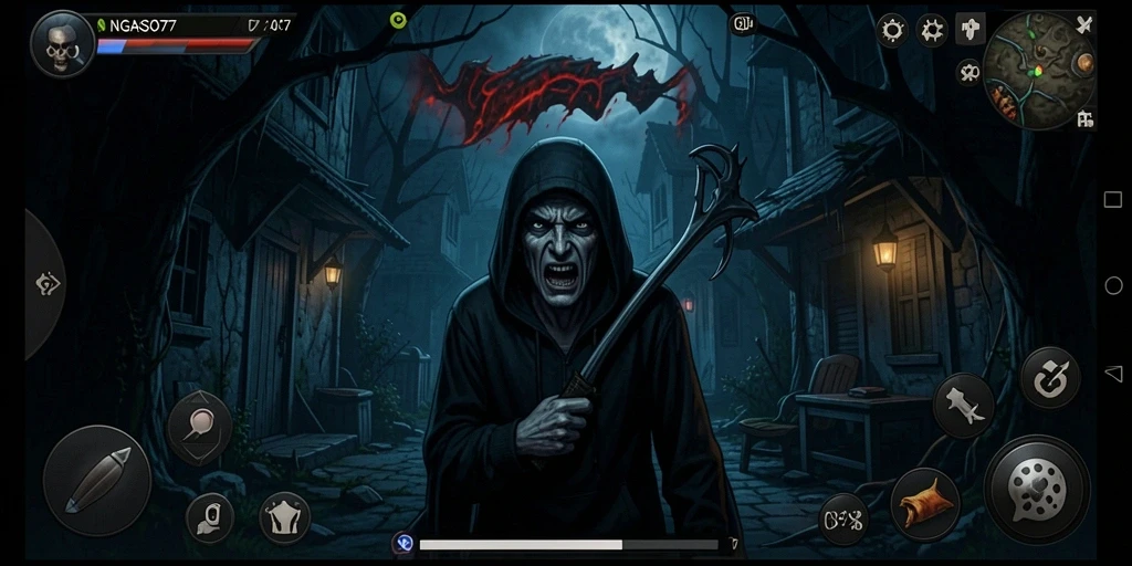 Tangkapan layar mendebarkan dari gameplay horror NGASO77.