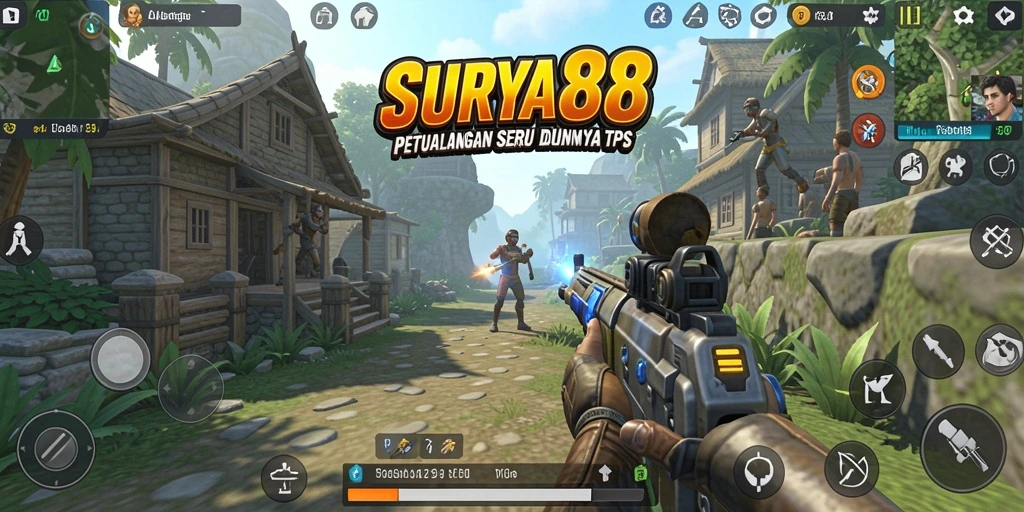 Tampilan gameplay seru dalam pertempuran TPS.