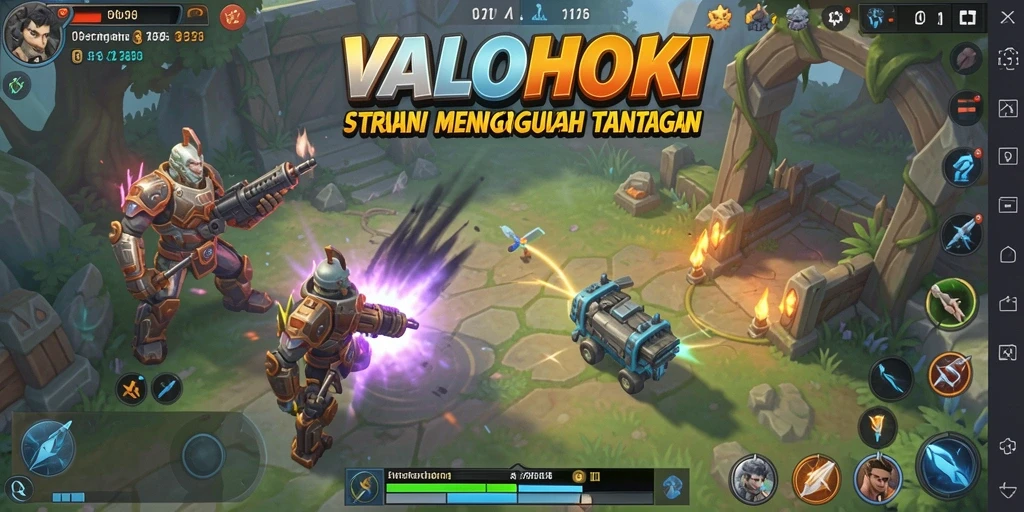 Tampilan gameplay menarik VALOHOKI dengan strategi dan pertempuran intens.